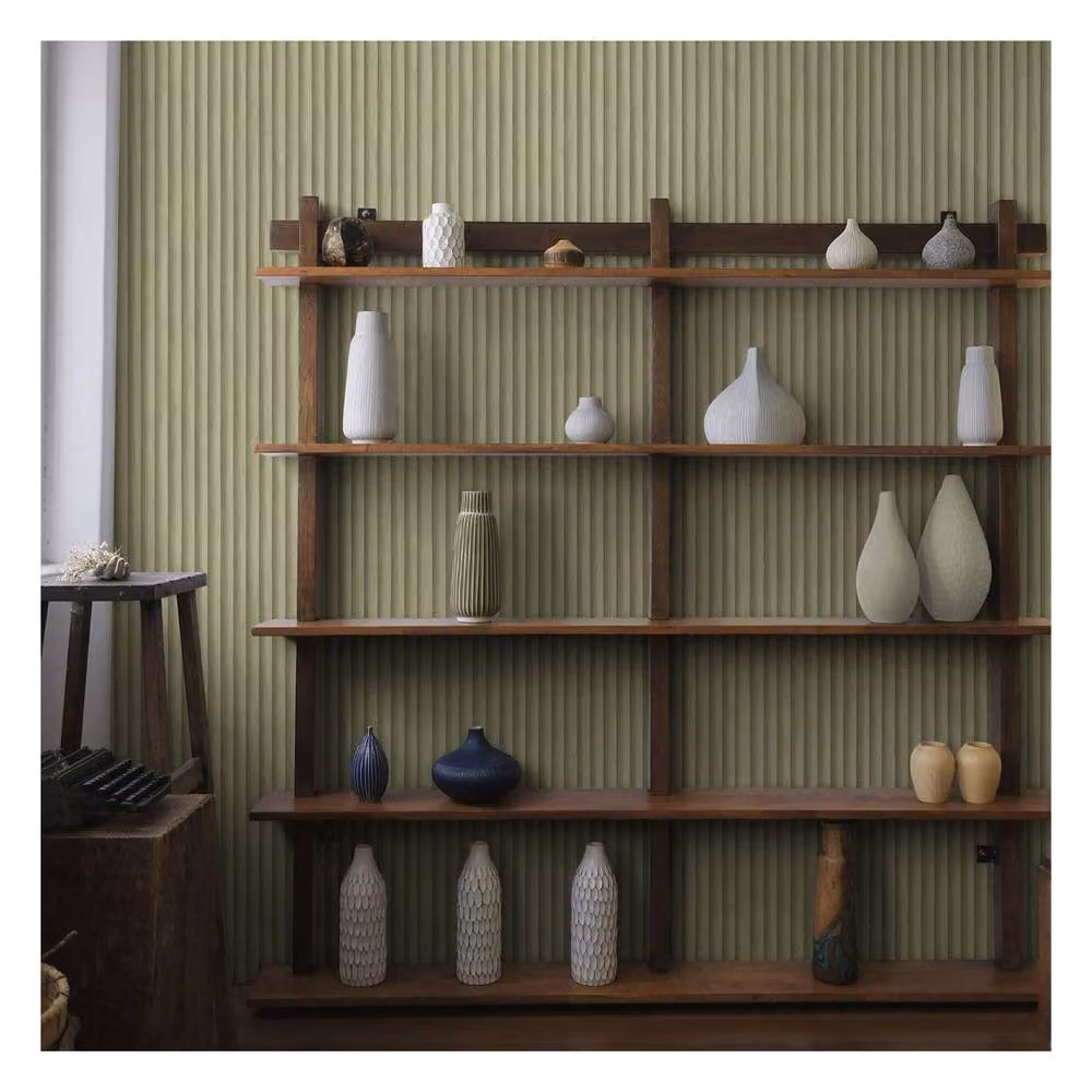 Holden Décor Eastern Horizons Bevel Slat Striped Wallpaper in Green – 2