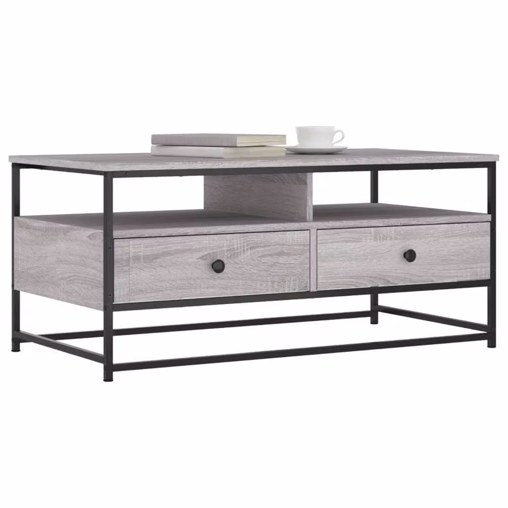 Berkfield Home Grey Sonoma Coffee Table, W/D/H: 100 x 51 x 45 cm – 3