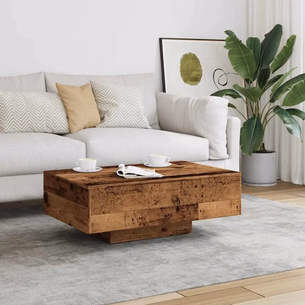 Berkfield Home Old Wood Coffee Table in Brown, W/D/H: 85 x 55 x 31 cm – 3