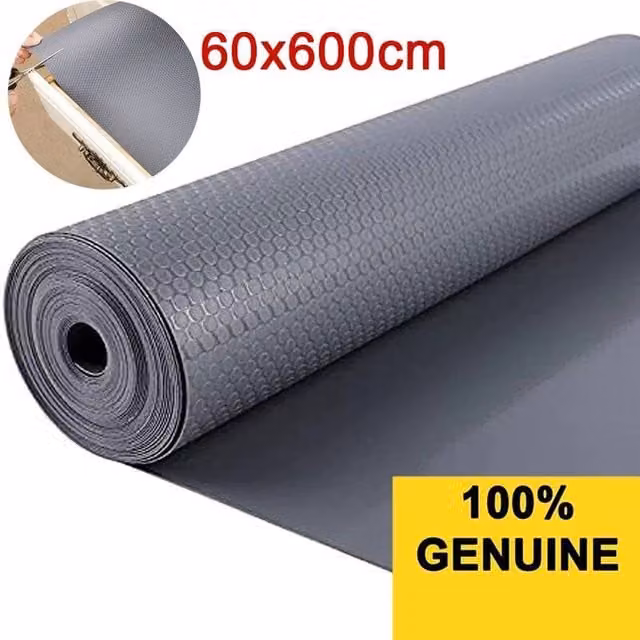 KORVIXA Non-Slip Grey Draw Mat Shelf Liner for Kitchen and Cupboard Storage, W: 100 cm, L: 600 cm