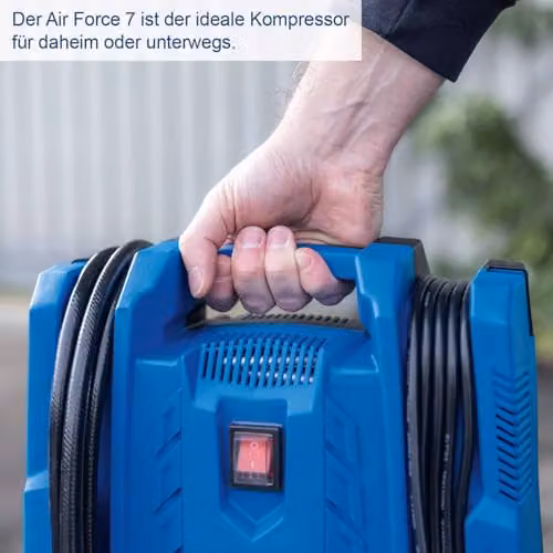 Scheppach Airforce 7 Portable Electric Air Compressor, 1100W, 8 Bar, Blue – 7