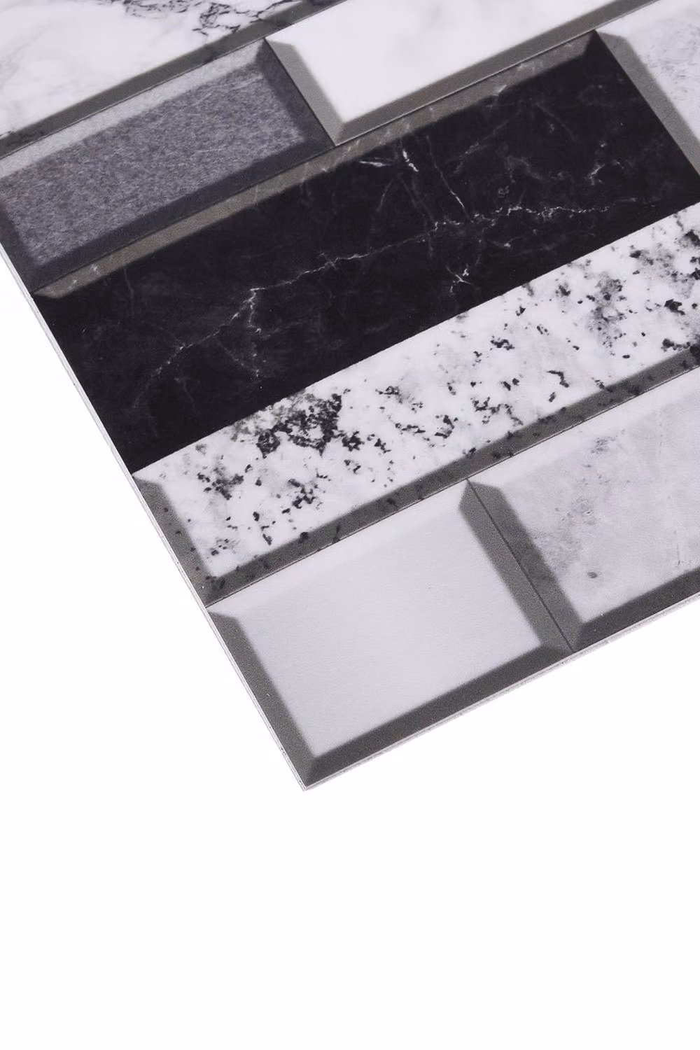 Living and Home 20Pcs Self-Adhesive Marble Effect Wall Tile Stickers in Light Grey – 5