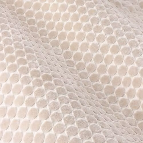 Paoletti Neptune Eyelet Curtain Pair in Champagne Velvet with Geometric Design, H 229 x W 137 cm – 3