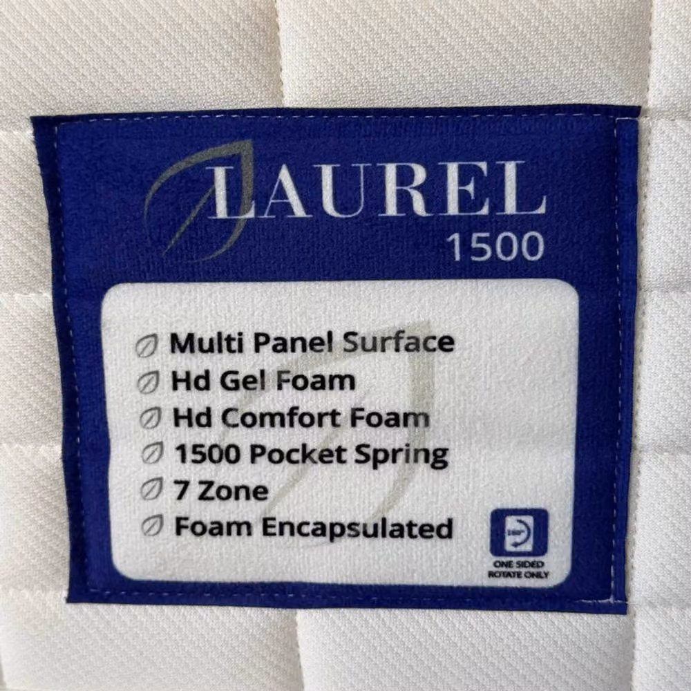 Desire Deco Luxury Laurel 1500 Pocket Spring Mattress in White, W/D/H: 180 x 200 cm – 4