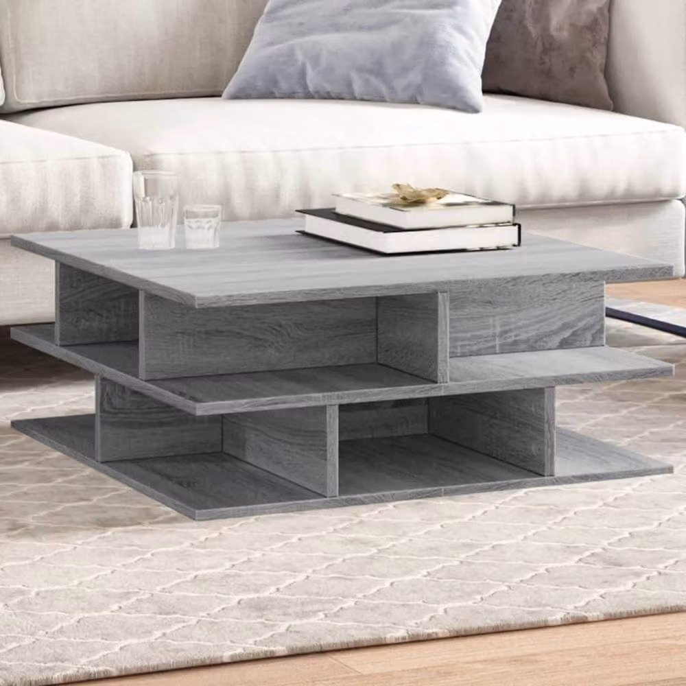 Berkfield Home Decorative Coffee Table in Grey Sonoma, W/D/H: 70 x 70 x 29 cm – 2