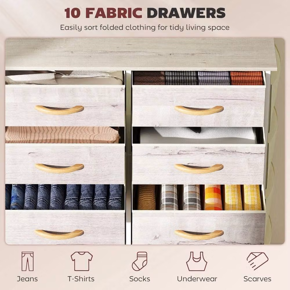 FORGEVIO Fabric Chest of Drawers in Natural – 2