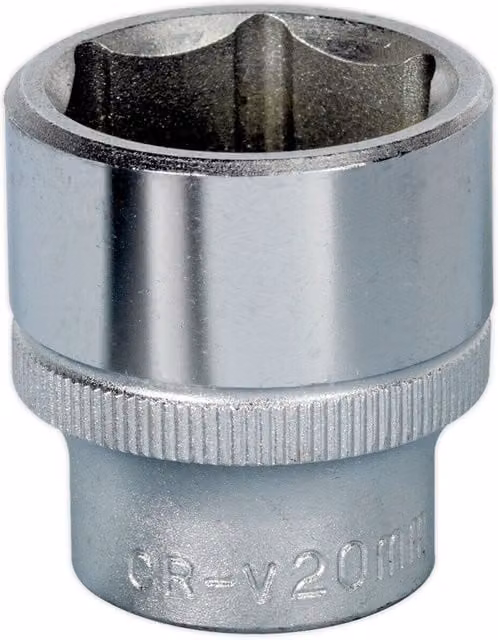 Loops 20mm Forged Steel Drive Socket 3/8 inch Square Drive Chrome Vanadium in Silver