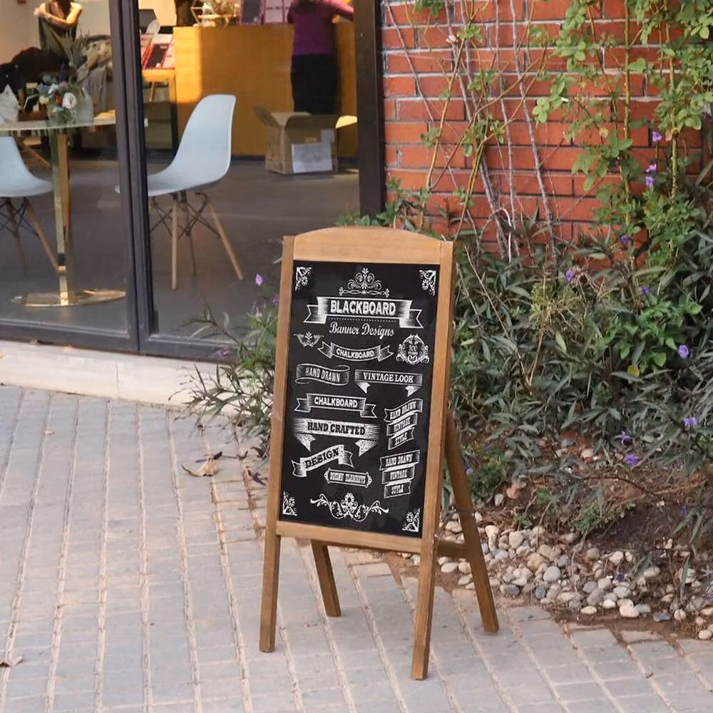NESTLUNE Brown Heavy Duty A Frame Wooden Sandwich Board Menu Sign – 2