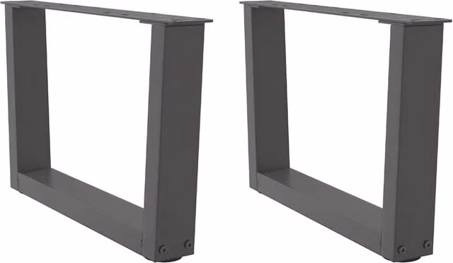 Berkfield Home V-Shape Dining Table Legs, 2 Piece Steel Set in Anthracite Black, H: 50 cm, W: 30-31.3 cm