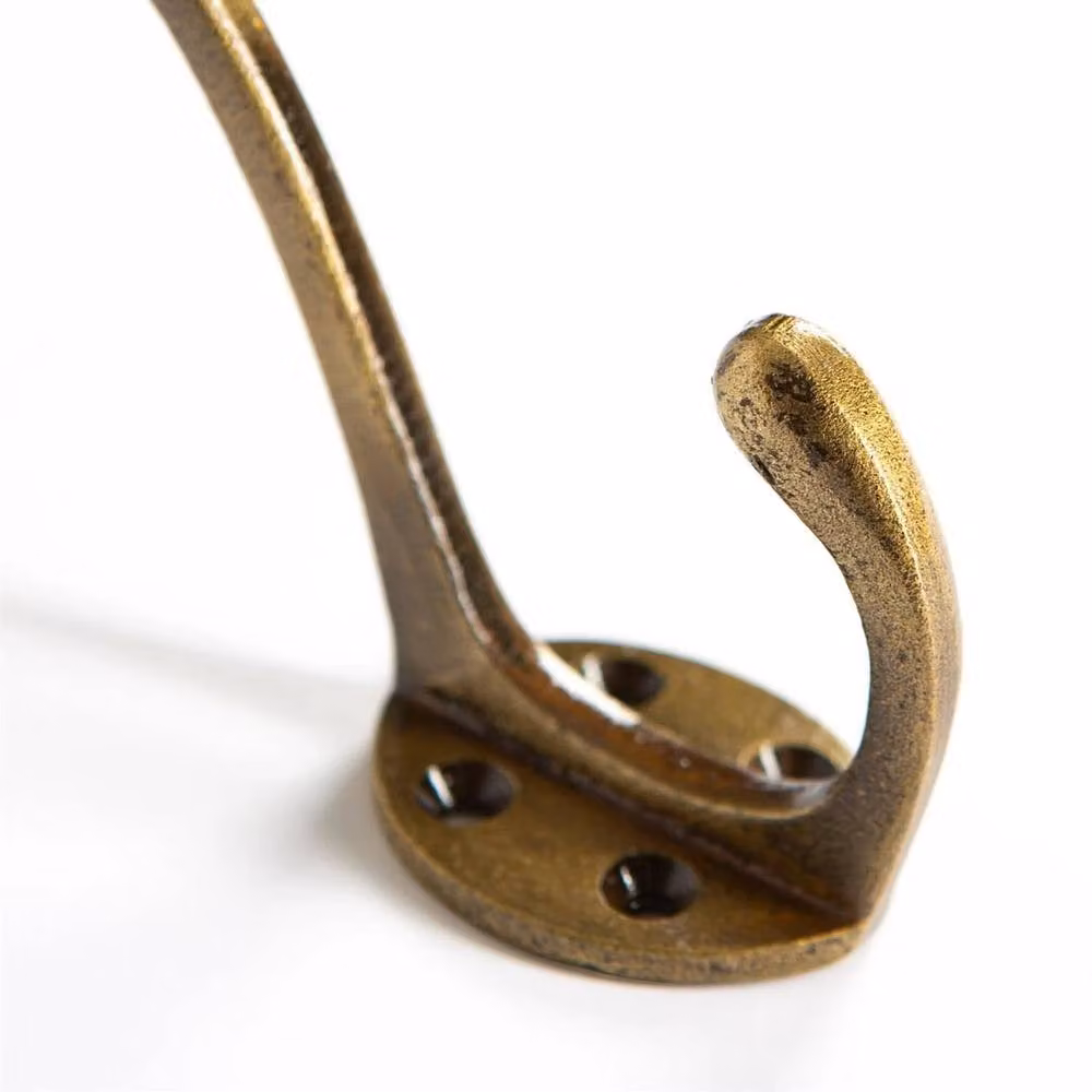 FLAVORA 5x Hat and Coat Hook in Antique Brown Cast Iron – 3