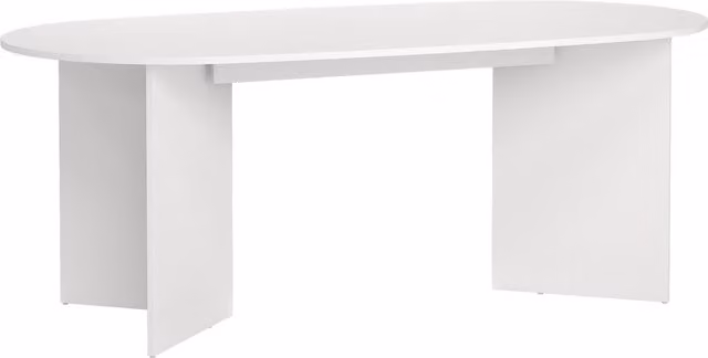 Furniture To Go Modern Oval Family Dining Table in White, W: 200 cm, D: 100 cm