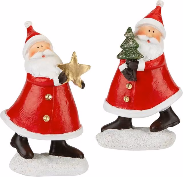 VFM e-Store Red Santa Christmas Ornaments 2 Pack, W/H: 16 x 9.5 cm