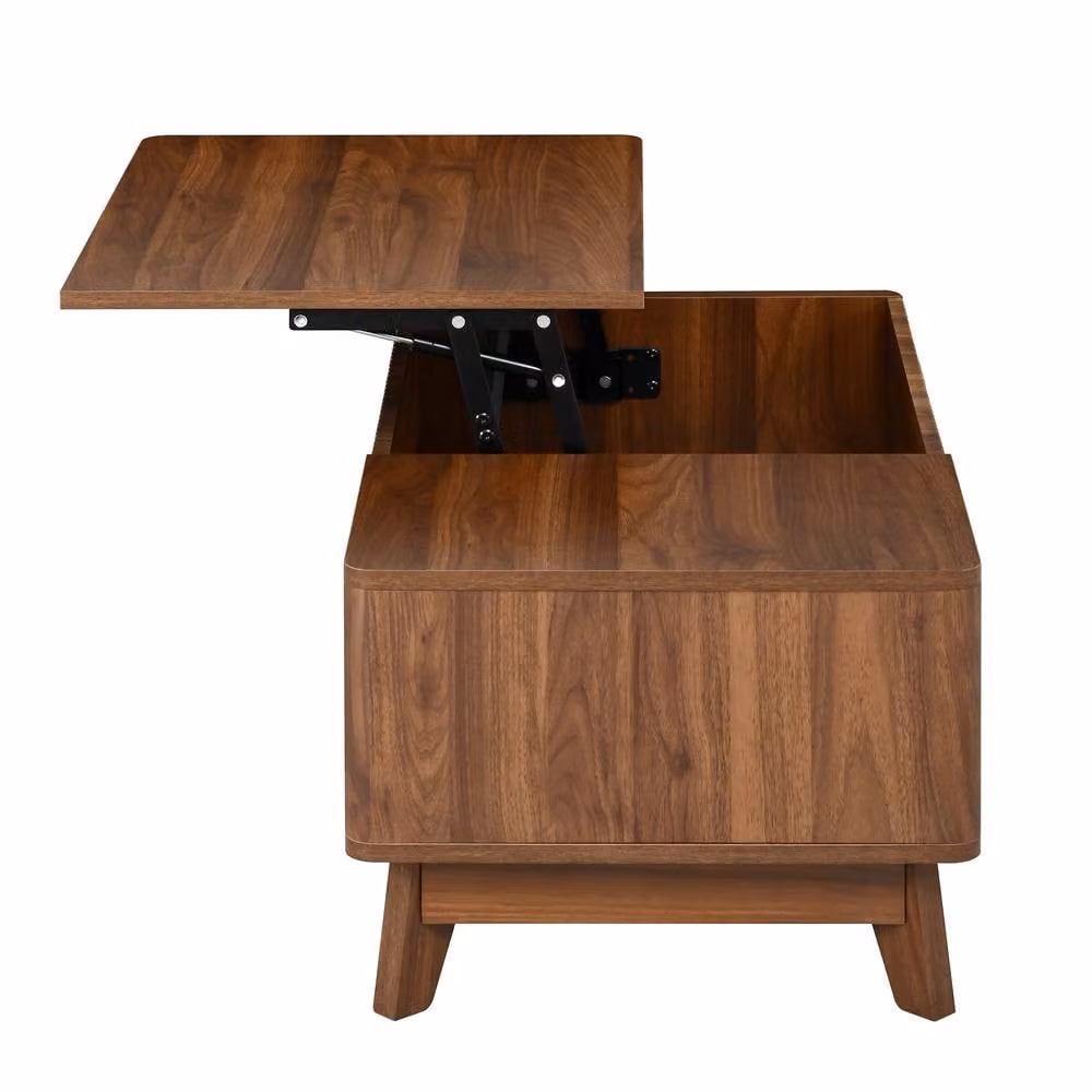 Merax Lift Top Coffee Table with Hidden Storage and Open Compartment in Walnut – 7