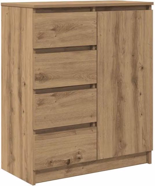 Berkfield Home Artisan Oak Sideboard with Drawers in Brown, W/D/H: 71 x 35 x 84 cm