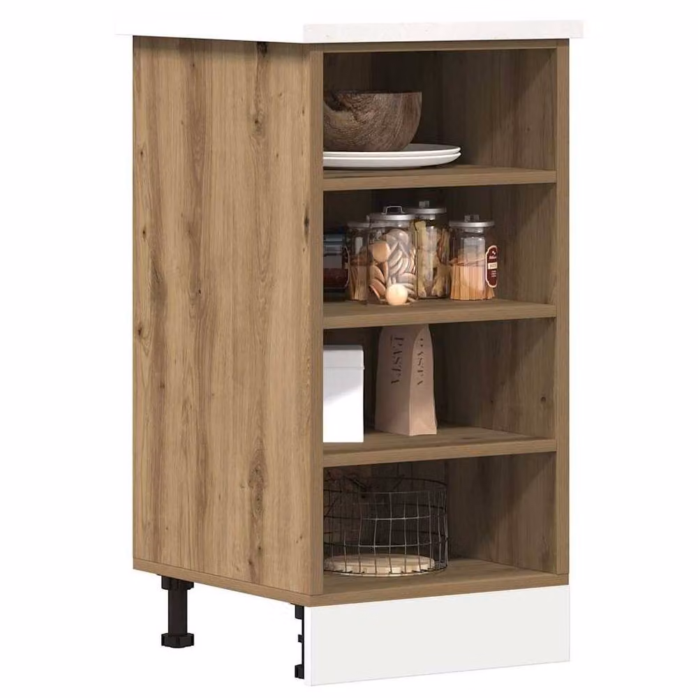 Berkfield Home Artisan Oak Kitchen Base Unit in Brown, W/D/H: 40 x 44.5 x 81.5 cm – 2
