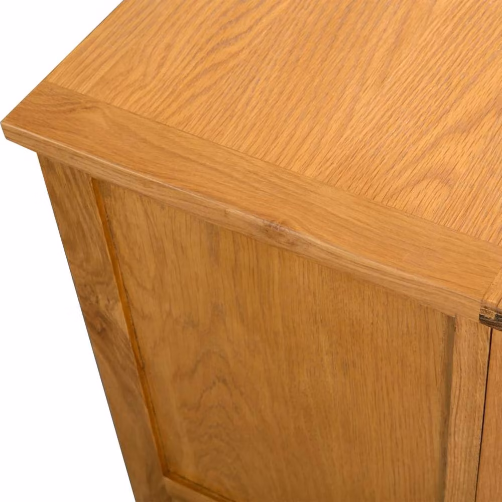 Berkfield Home Solid Oak TV Cabinet in Brown, W/D/H: 90 x 35 x 48 cm – 3