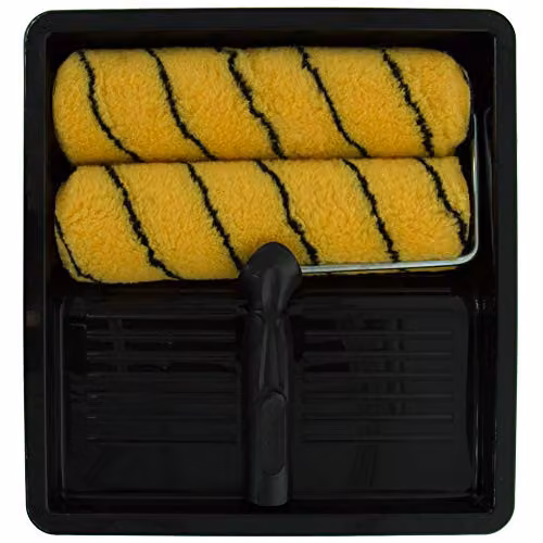 Coral Max Coat 9 Inch Paint Roller Kit with HEADLOCK Frame and Polyester Covers, Yellow, 4 Piece Set – 2