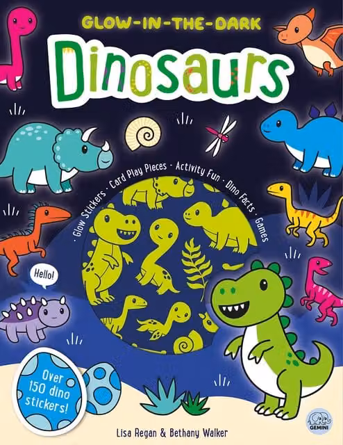 Boxer Gifts Glow in the Dark Dinosaurs in Black and Multicolour
