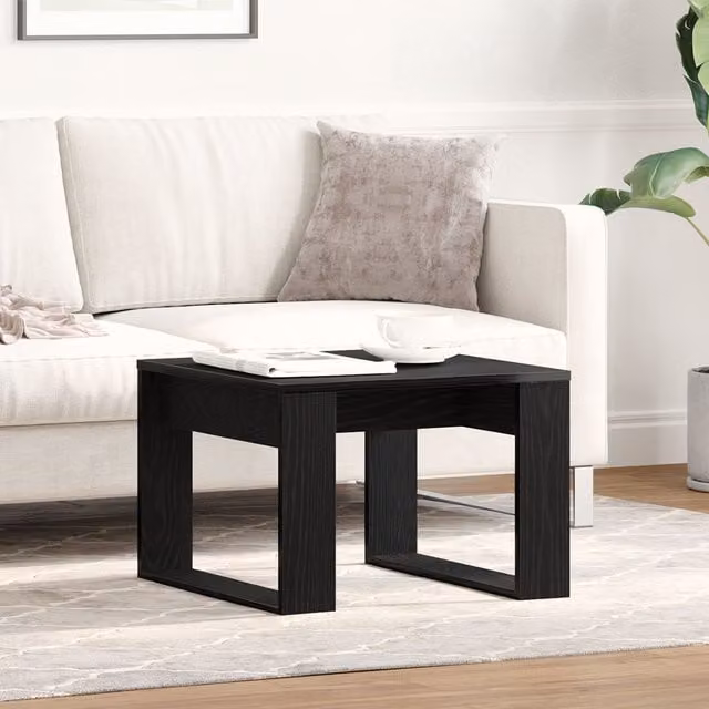 Berkfield Home Black Oak Side Table, W/D/H: 50 x 50 x 35 cm – 1