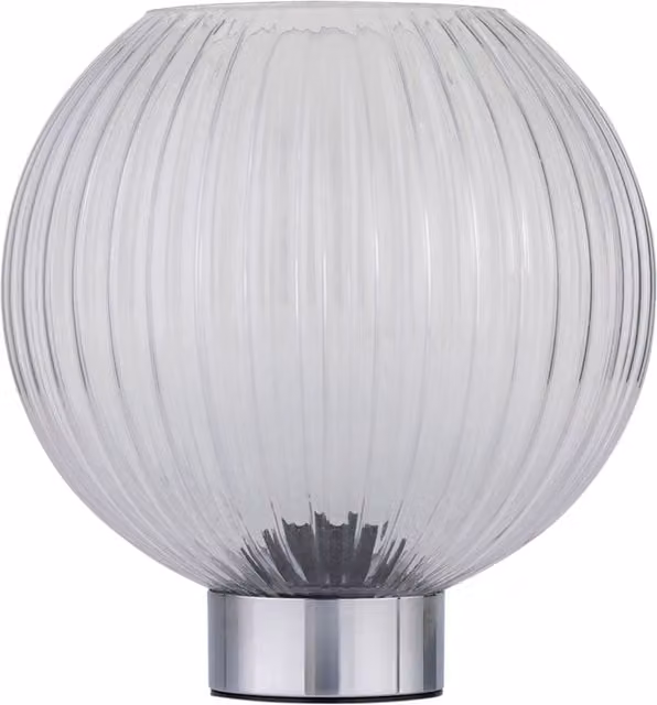 First Choice Lighting Betchley Battery Operated Chrome Table Lamp with Transparent Glass Sphere – 1
