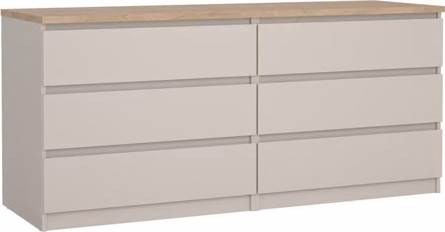 Furniture To Go Naia Wide Chest of Drawers in Cashmere Jackson Hickory