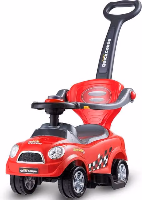 Costway 3 in 1 Mega Ride on Push Car Toy with Light and Sound for Toddlers, Red