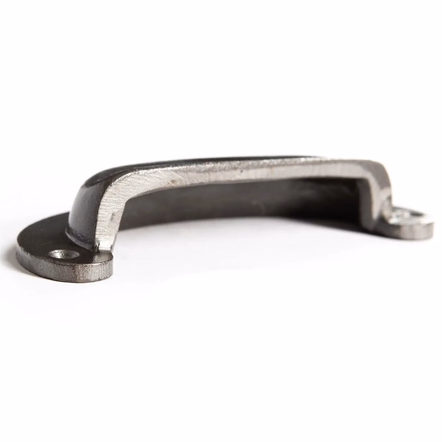 Hammer and Tongs Wide Lipped Cabinet Drawer Pull, Pack of 4, Matt Grey Iron, W: 130 mm, H: 50 mm – 2
