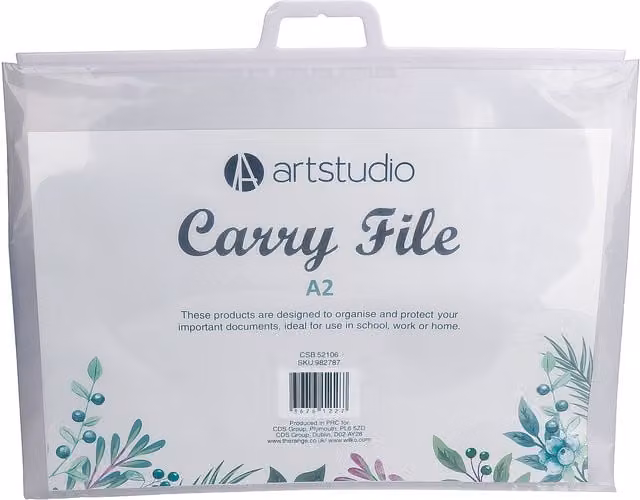 Art Studio Transparent Plastic A2 Zip Carry File