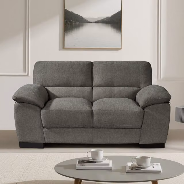 Artemis Home Roslyn 2 Seat Soft Fabric Sofa in Charcoal Grey