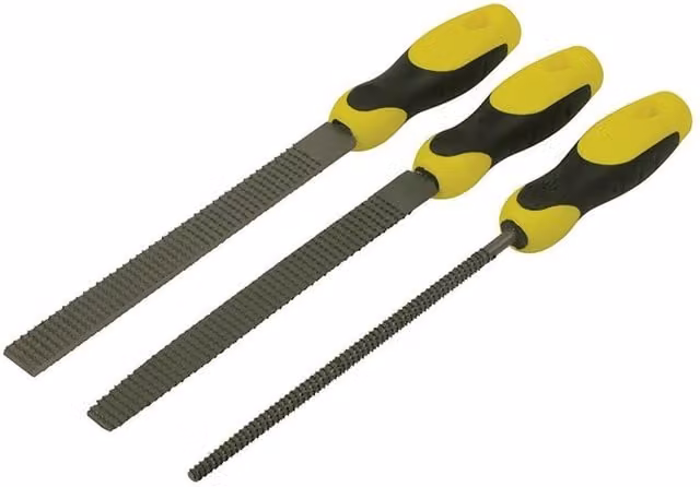 Stanley 3 Piece Steel Rasp Set in Yellow and Multicolour