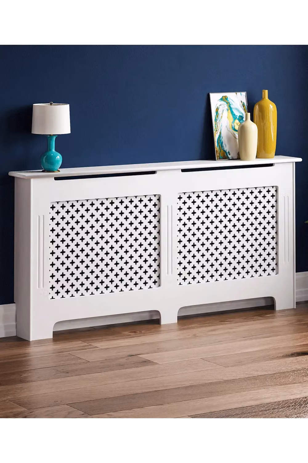 Vida Designs Oxford MDF Radiator Cover, Extra Large, White, W: 82.0 cm, H: 172.0 cm, D: 19.0 cm – 4