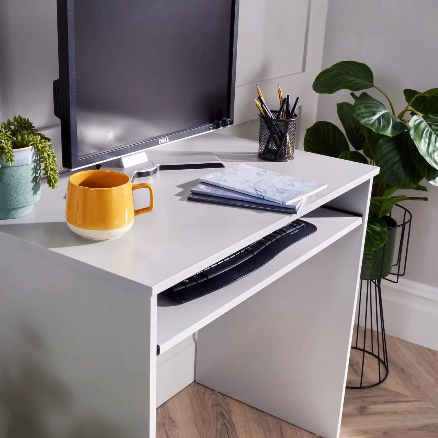 Home Source Modern Computer Desk in Grey and White – 3