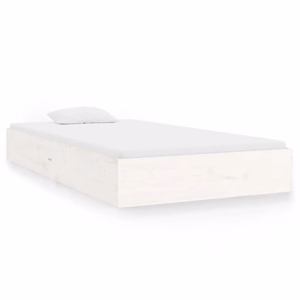Berkfield Home Modern White Solid Pine Wood Bed Frame W/D/H: 90 x 200 cm – 2