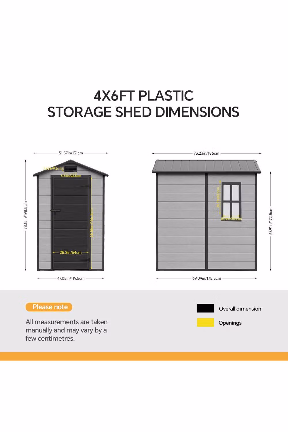 Living and Home Grey Plastic Outdoor Garden Storage Shed with Floor and Window – 3