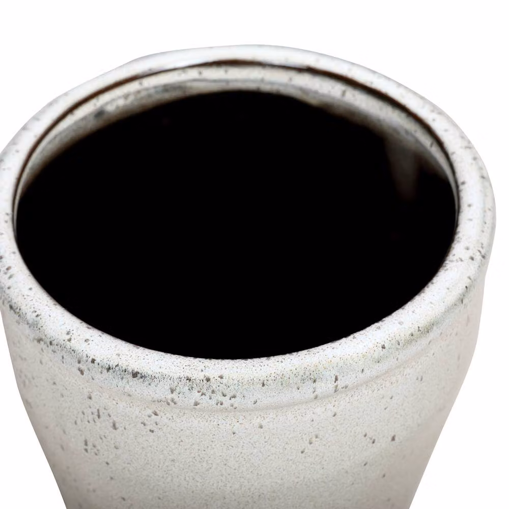 Libra Interiors Malmo Round Ceramic Glazed Tabletop Planter in Grey, W/D/H: 22.5 x 22.5 x 22.5 cm – 3