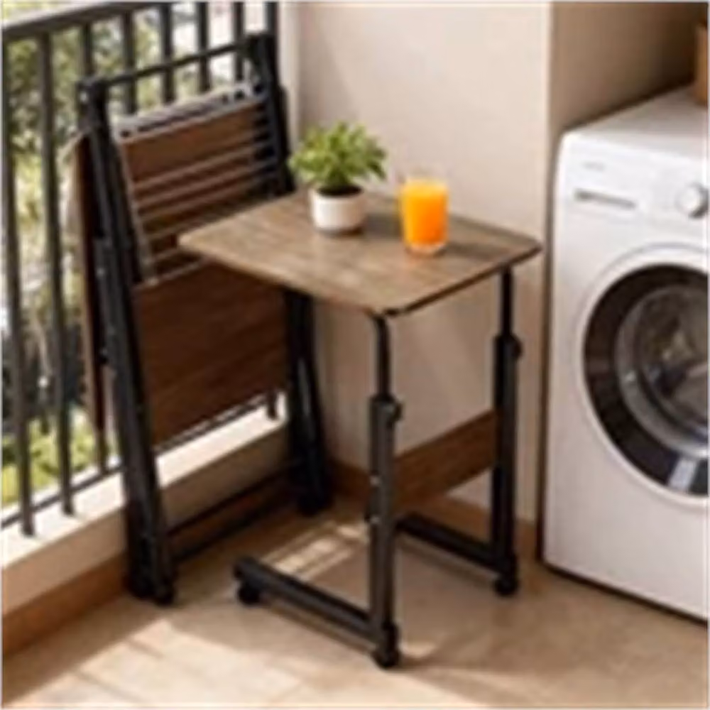 Nordara Height Adjustable Mobile Over Bed Table in Brown – 2