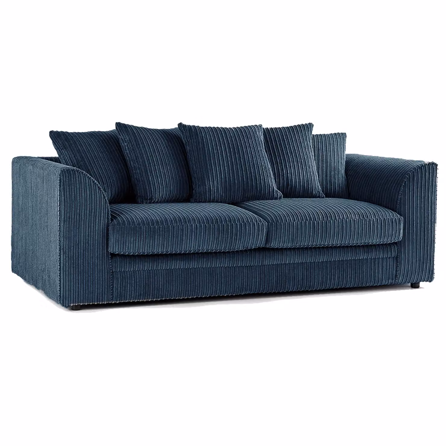 Furnishings For Less UK Luxor Navy Blue Jumbo Cord Fabric 3 + 2 Sofa Suite with Scatter Cushions – 2
