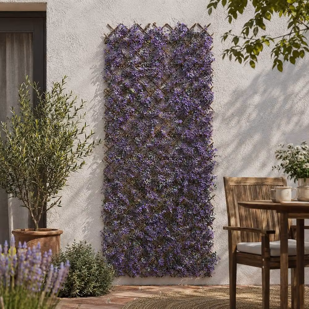 Marco Paul Artificial Flower Wall Trellis in Purple, W/H: 90 x 180 cm – 5