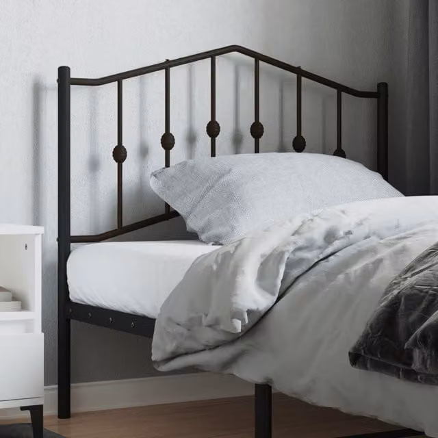 Berkfield Home Classic Metal Headboard in Black, Width: 100 cm – 1