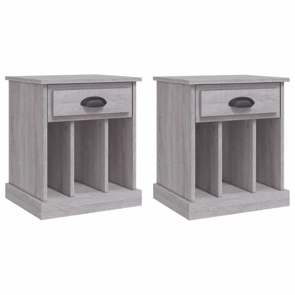 Berkfield Home Elegant Bedside Cabinets, 2 Piece Set, Grey Sonoma, W: 43 cm, D: 36 cm, H: 50 cm – 2