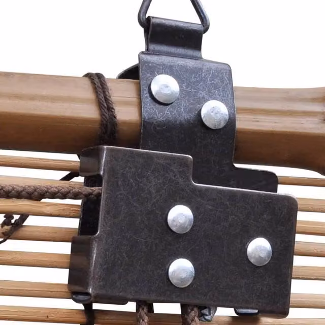 Berkfield Home Modern Brown Bamboo Roller Blinds W: 120 cm, H: 160 cm