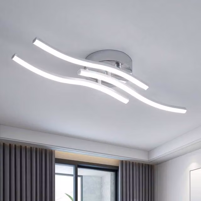 Goeco LED Ceiling Light in Silver, 18 W, 6500K Cool White
