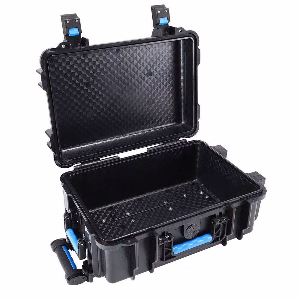 SPETLEK Waterproof Wheeled Rolling Travel Tool Box Hard Case in Black – 4