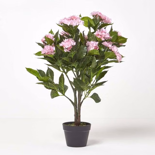 Homescapes Artificial Pink Hydrangea in a Pot, Height: 85 cm – 1