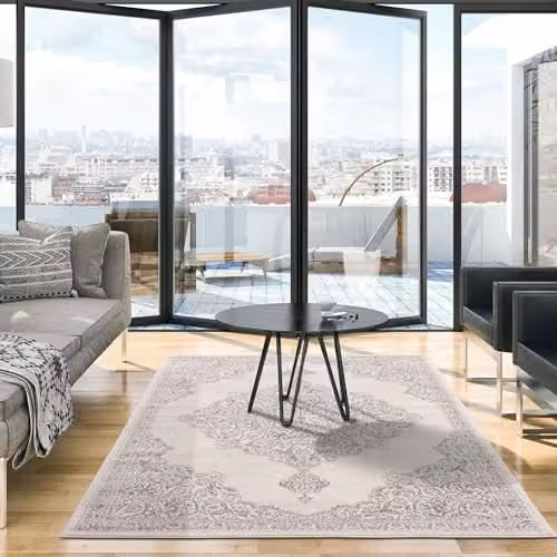 THE RUGS Montana Grey Vintage Design Low Pile Area Rug, W: 240 cm, D: 340 cm – 1