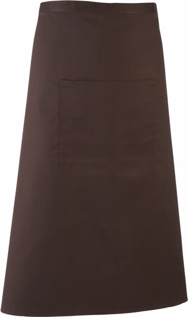 Premier Colours Brown Poly-Cotton Long Continental Style Bar Apron