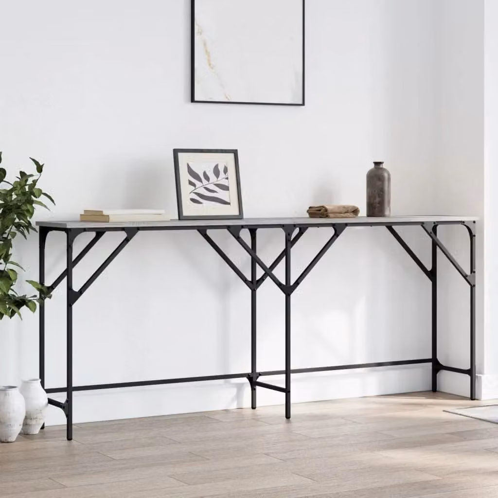 Berkfield Home Console Table in Grey Sonoma, W/D/H: 180 x 29 x 75 cm – 2