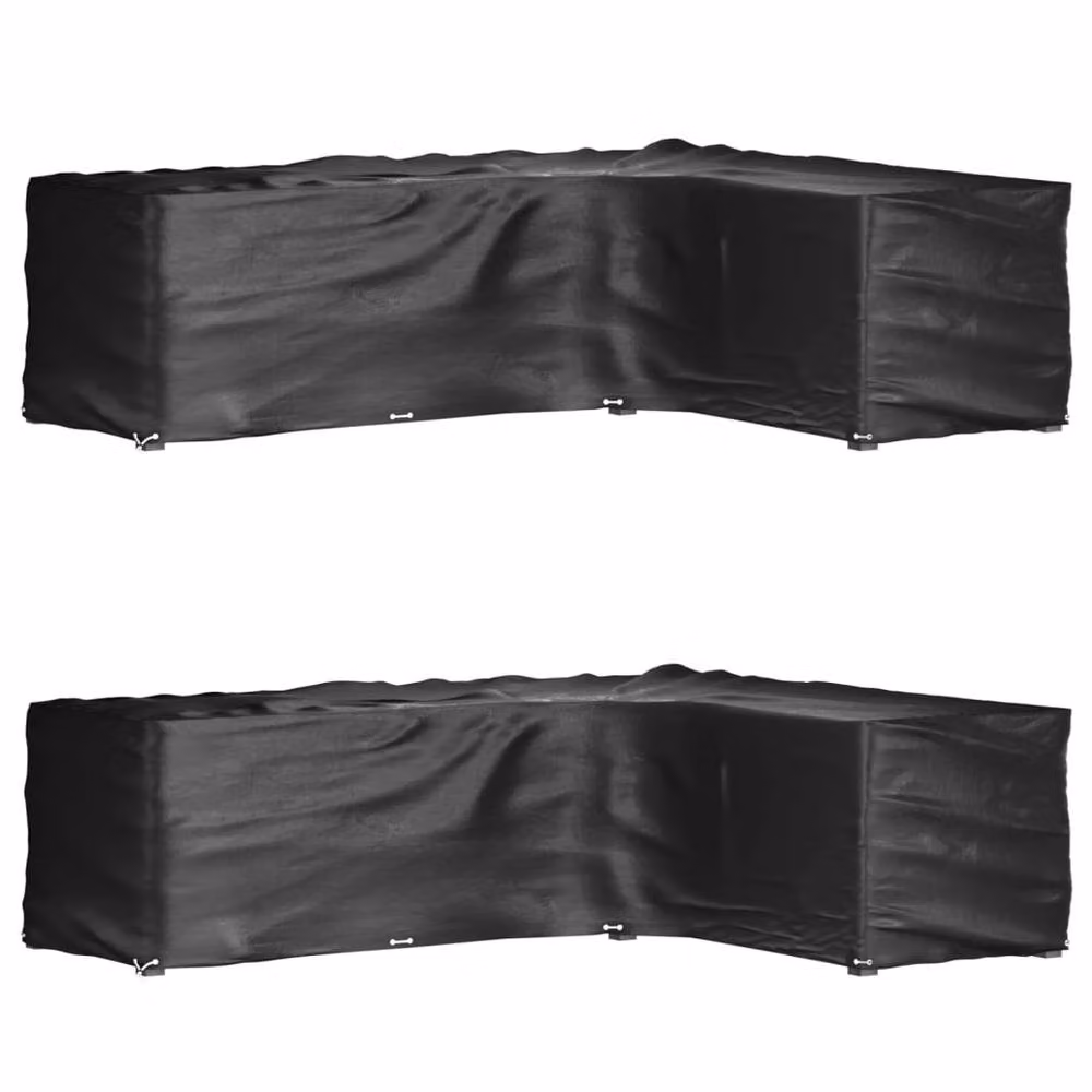 Berkfield Home L-Shaped Garden Furniture Covers, 2 Pack, Black, W/D/H: 260 x 210 x 80 cm – 2