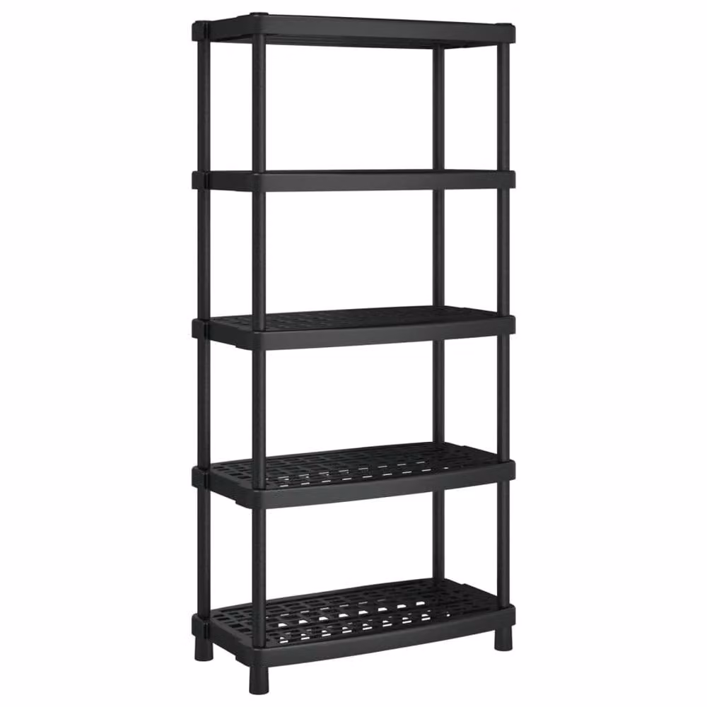 Berkfield Home 5-Tier Storage Shelf in Black with Adjustable Shelves, W/D/H: 93.5 x 45.5 x 194.5 cm – 3