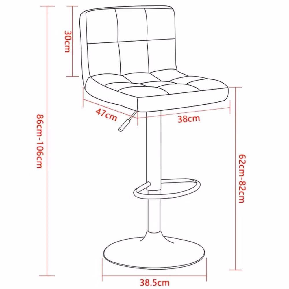 FORGEVIO Set of 3 Modern Black Faux Leather and Metal Bar Stools – 2